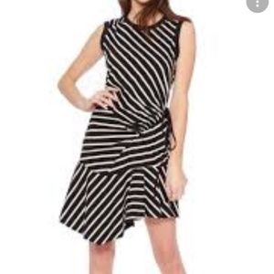 Parker Asymmetrical B&W sleeveless dress